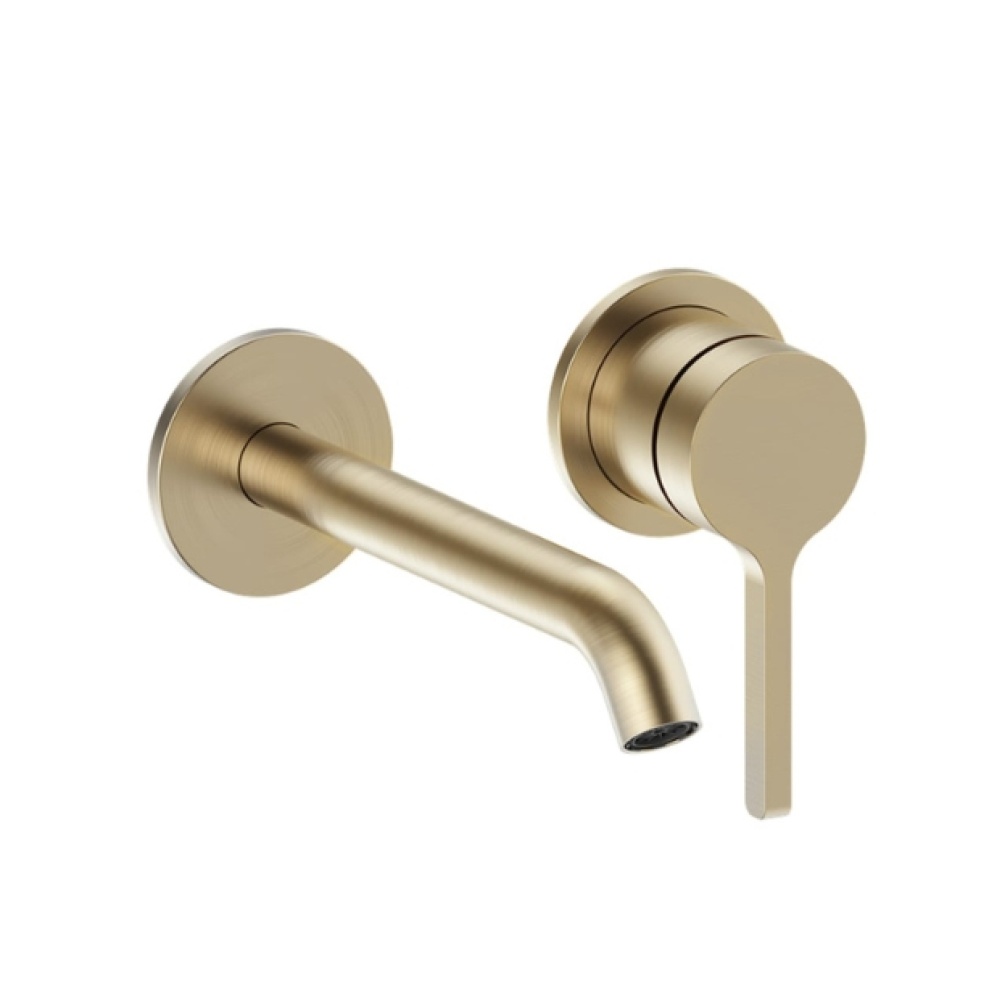 Cut out image of the Britton Hoxton 2.0 Brushed Brass Wall Mounted Basin Mixer Tap